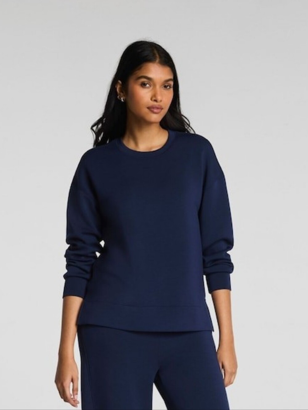 NWT SPANX AirEssentials Crewneck Tunic in Classic Navy sz L